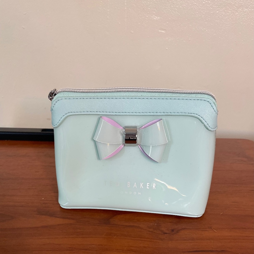 New Ted Baker Aimee Light Green Bow Makeup Bag